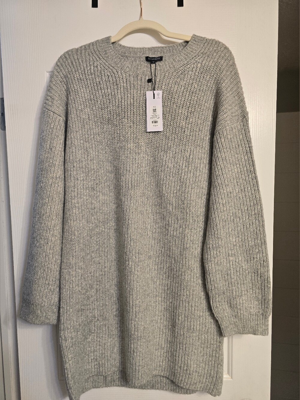 Dynamite Ribbed Knit Mini Dress - Light Gray - Picture 3 of 5